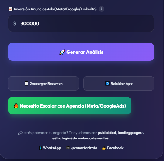 Captura de la herramienta Aliada mostrando el botón para generar el análisis financiero